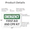 Signmission First Aid And CPR Kit, 24 in W x Rectangle, Aluminum OS-2PACK-EM-A-1824-L-10366 - alternate 3